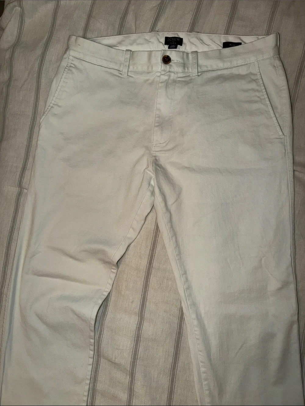 J. Crew Men's White Chino Slim Pants